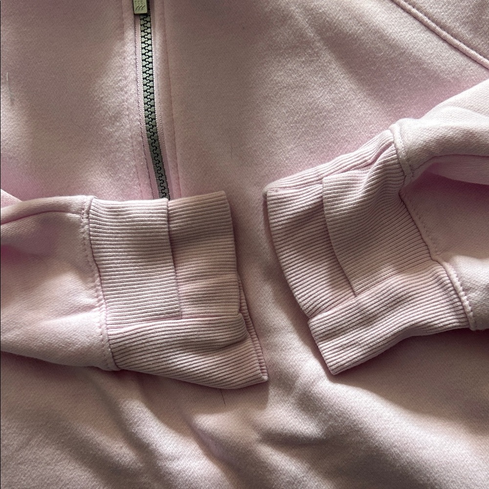 All in Motion Cropped Light Pink Quarter-Zip Pullover - Picture 3 of 5